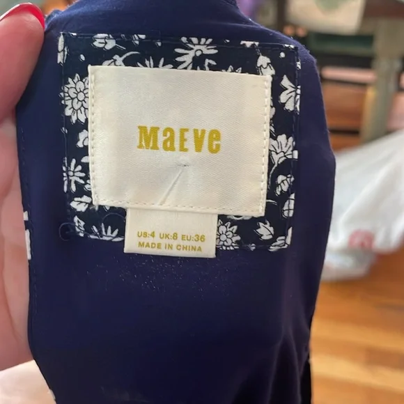 Anthropologie navy printed dress - Picture 6 of 6